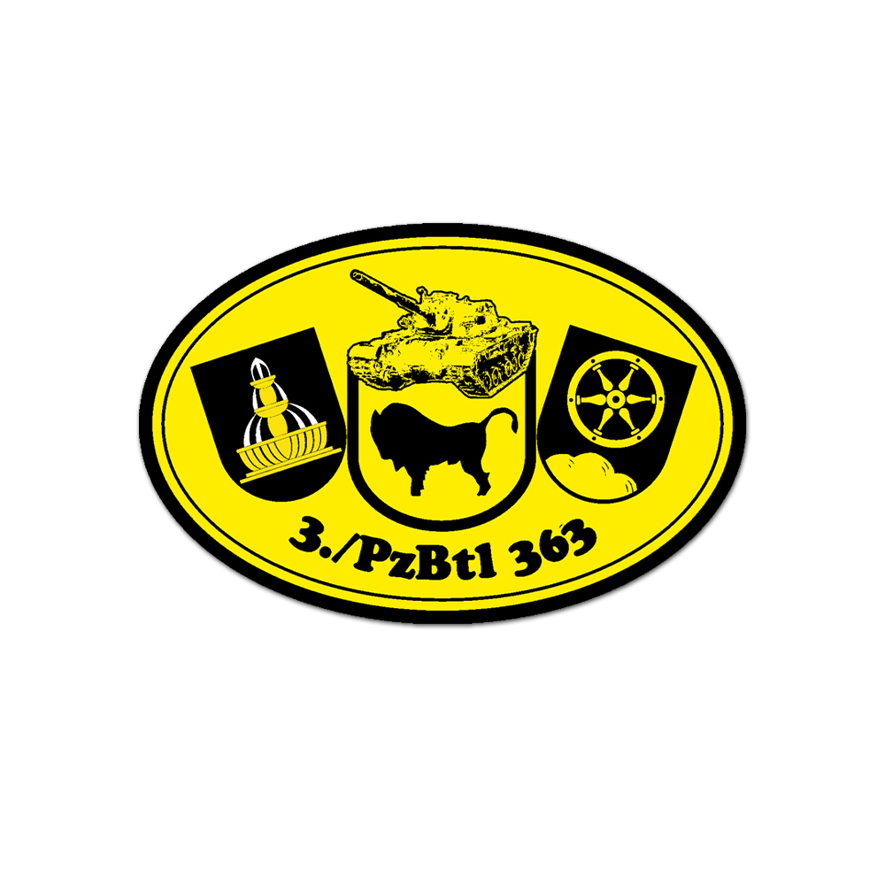 Sticker 3 PzBtl 363 Panzerbatallion Hardheim M48 Panzertruppe 10cm #A6299
