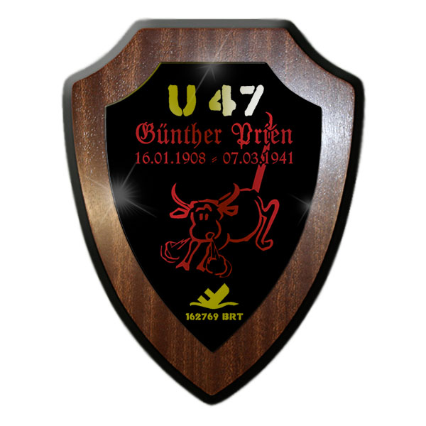 Wappenschild Günther Prien U47 U-Boot Kommandant Stier Scapa Flow Wappen #22121