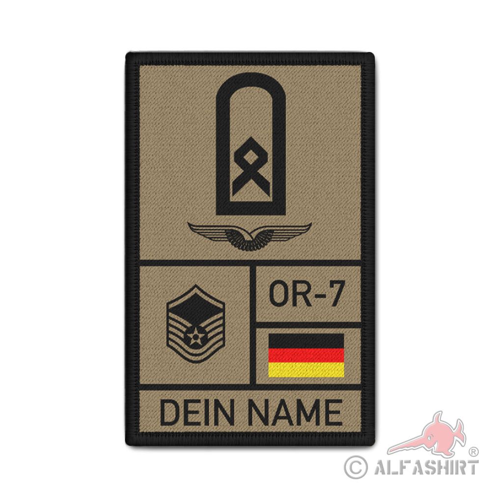 Rank Patch Bw Hauptfeldwebel Luftwaffe personalized Bundeswehr Hptfw # 38637