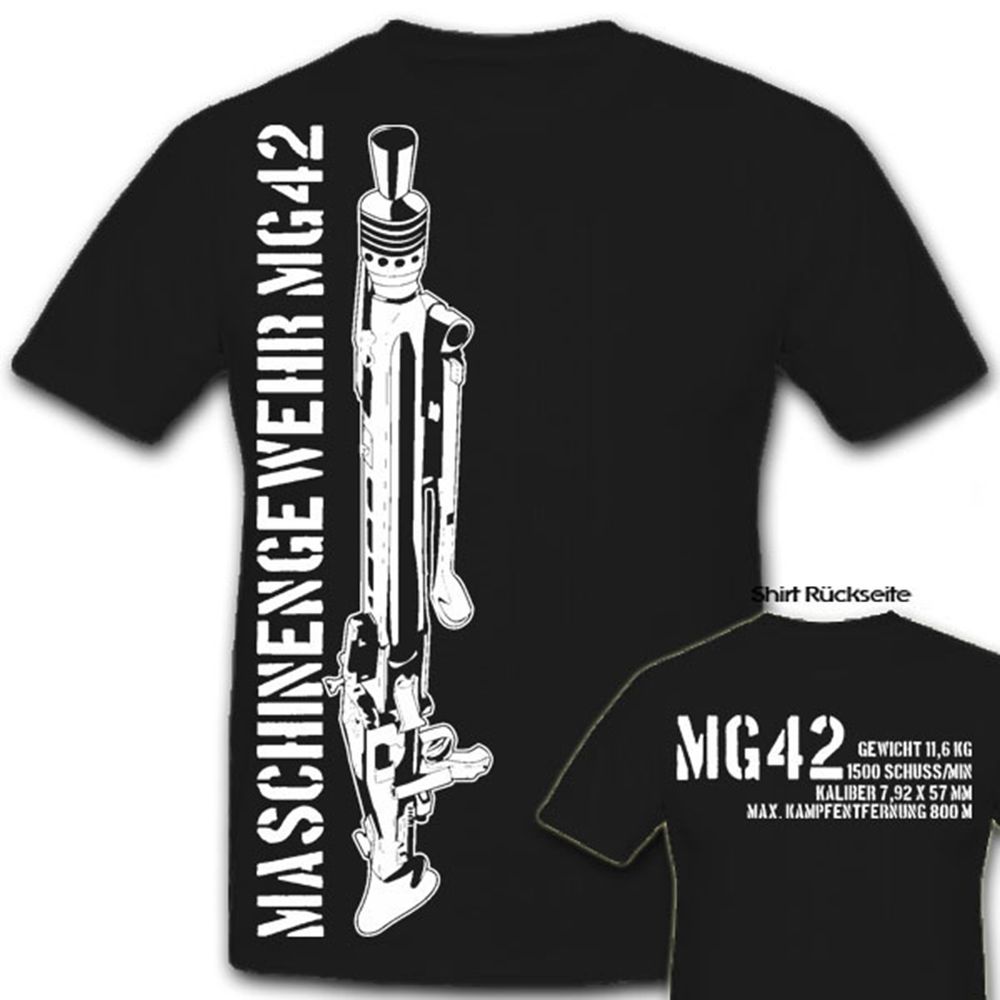 Mg 42 Bundeswehr Militär Waffe Maschinengewehr Daten- T Shirt #6158