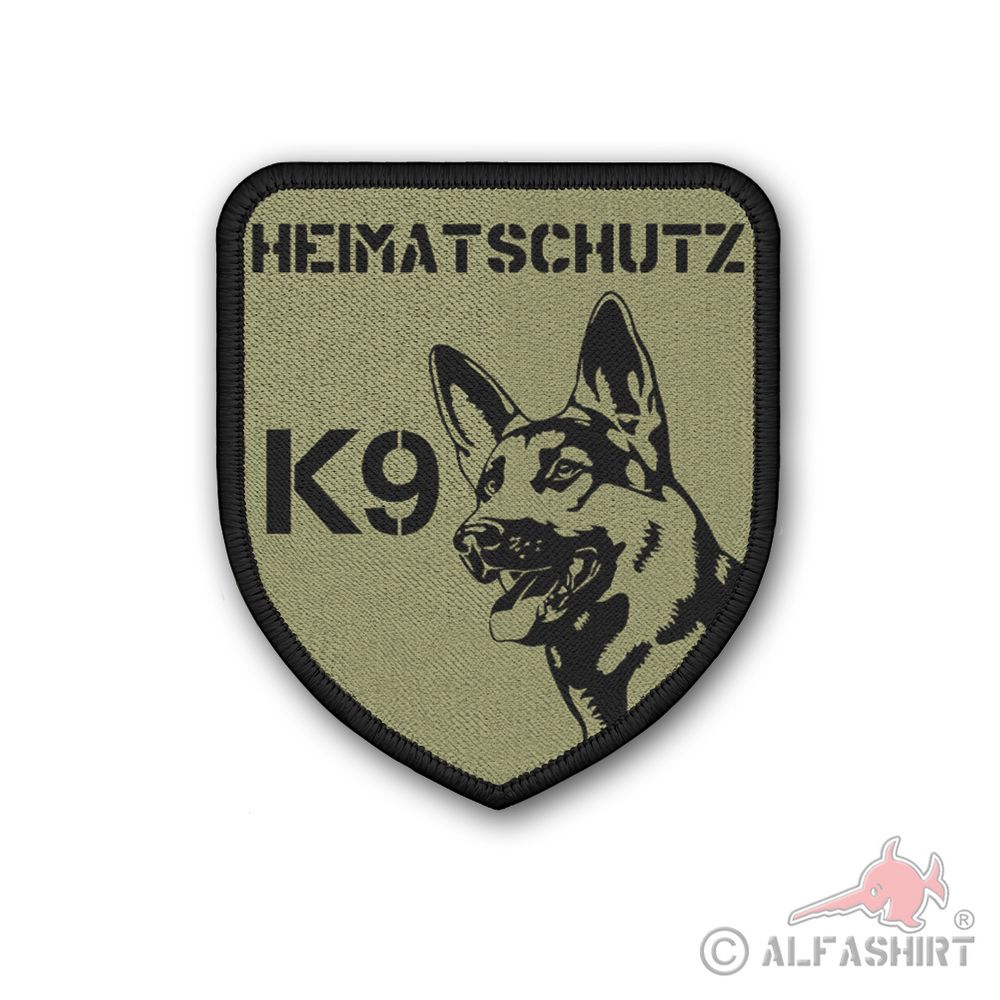 Patch Bundeswehr K9 Heimatschutz Diensthundeführer Bund BW Oliv DSH DSF #40495