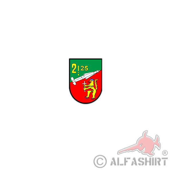 Sticker 2 FlaRakBtl 25 anti-aircraft missile battalion BW 5x7cm A3415