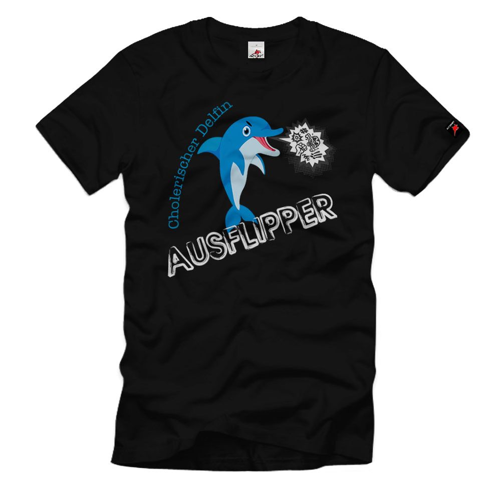 Flipper Choleric Dolphin Humor Funny Swearing Scolding Fun T-Shirt # 33364