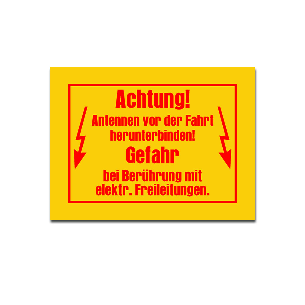 Attention antennas type 181 sticker power line sticker 9x6,5 A4997