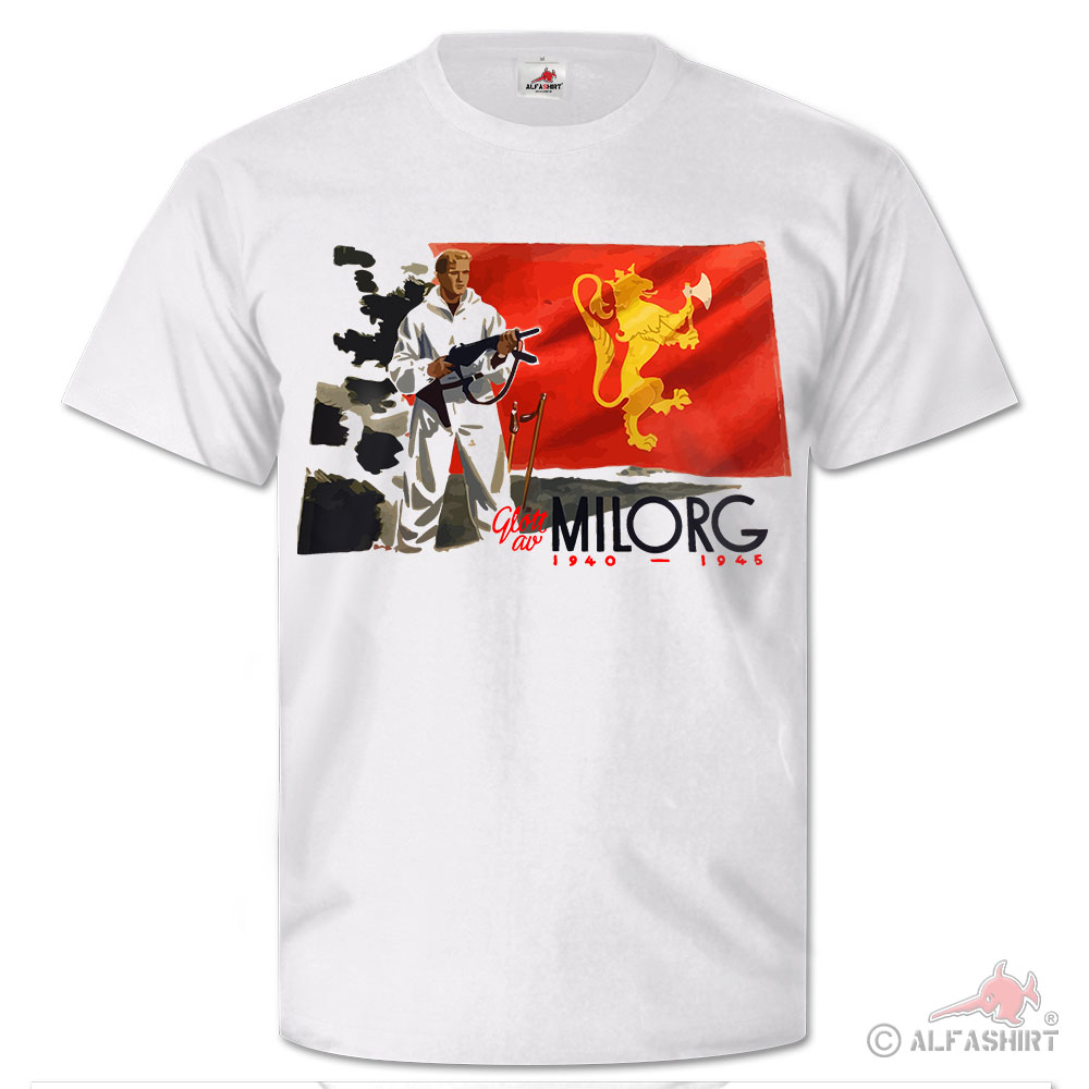 MILORG Norge Norwegen Wiederstand Militär Organisation Wappen T Shirt #25750