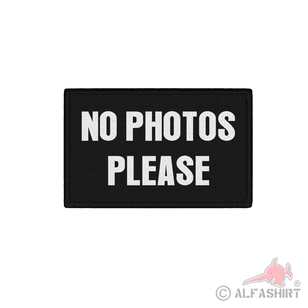 Patch NO PHOTOS PLEASE patch label 7.5x4.5cm #44397