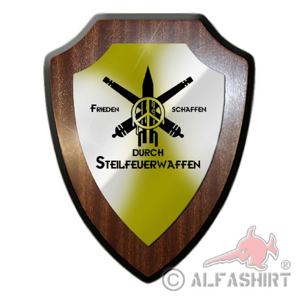 Creating Peace through Steep Fire Missiles Humor Fun Heraldic Shield # 19980