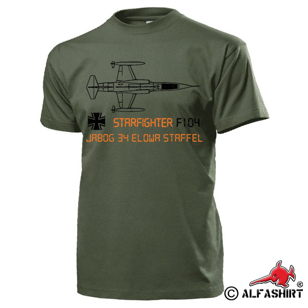 JaboG 34 EloWa Stff F104 Starfighter Air Force Fighter Bomber - T Shirt # 15565