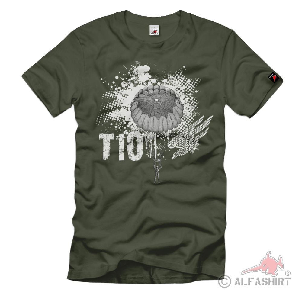 T10 Fallschirm Bundeswehr Rundkappe Fallschirmjäger Springer BW T-Shirt#37669