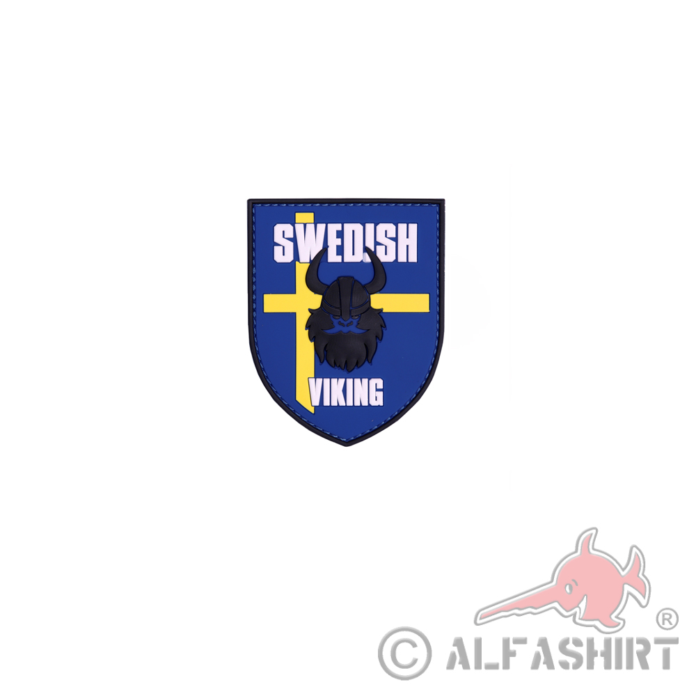 3D Rubber Swedish Vikinger Patch Wikinger Landesflagge 7  x 8 cm#26928