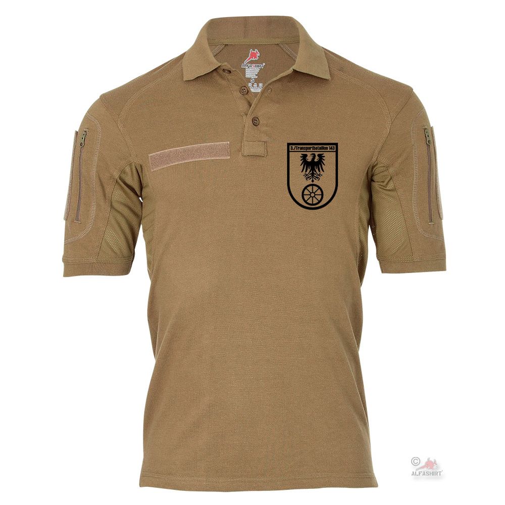 Tactical polo shirt Alfa - 3 Transport Battalion 143 Crest BW Company # 18975 Tactical polo shirt Alfa - 3 Transport Battalion 143 Crest BW Company # 18975