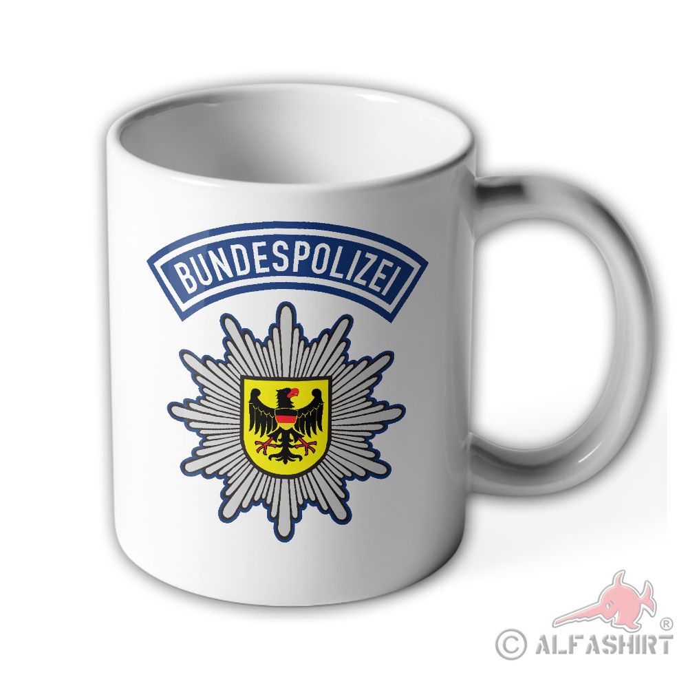 BPOL Federal Police Officer Badge Star Coat of Arms Eagle Service Mug # 27692
