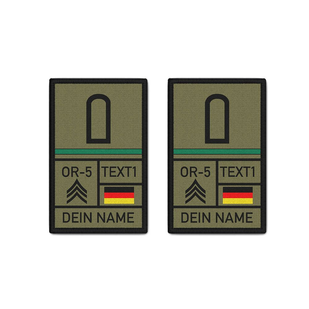 Rank Patch 9,8x6cm Patch 2er Set StUffz Stabsunteroffizier Infanterie grüne Litze #47484