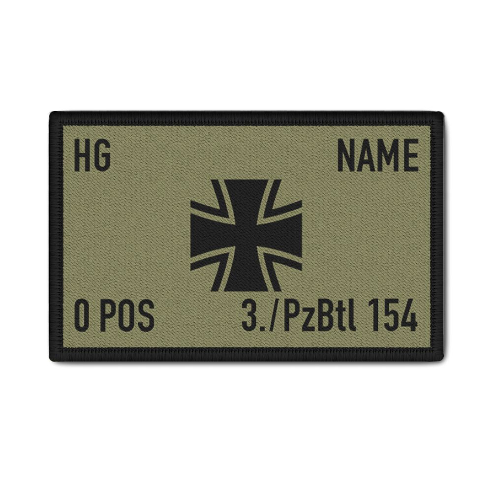 Rank Patch 9,8x6cm Bundeswehr Dienstgrad Name Einheit Blutgruppe #35397