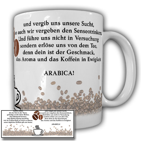Kaffee Gebt Kaffeetrinker geheiligt werde deine Bohne Koffein -Tasse #26434