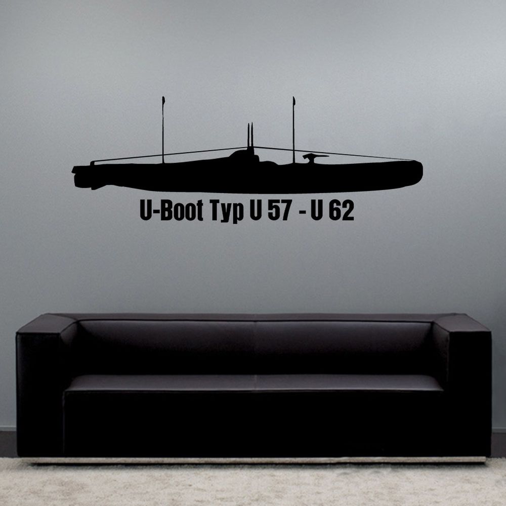 Wandtattoo Typ U 57 - U62 dieselelektrisches U-Boot Bremen Nordsee 58 #A6184