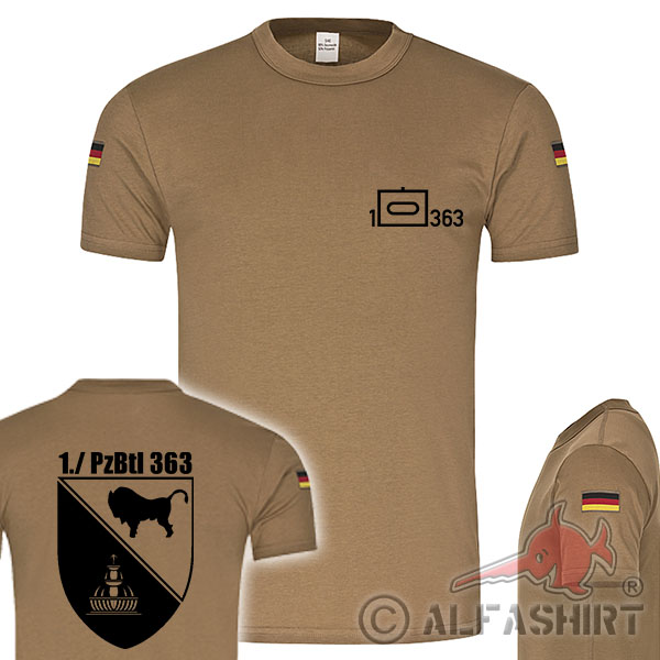 1 PzBtl 363 Company Tank Battalion BW Kühlsheim Coat of Arms Tropical Shirt # 17730