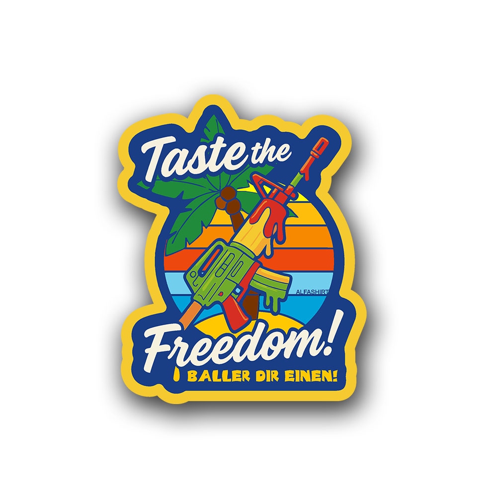 Aufkleber Taste the Freedom AR15 Eis Sommer Operator Retro Baller dir einen Gewehr 10x8cm #A6773