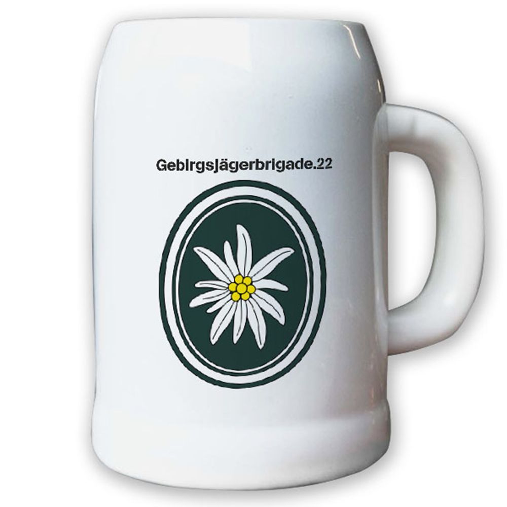 Krug / Bierkrug 0,5l -Bierkrug Gebirgsjägerbrigade 22 GebJgBrig 22 Einheit#13007