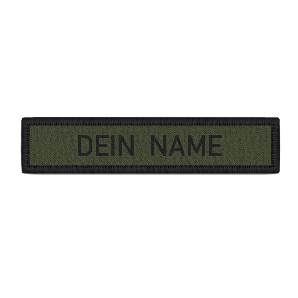 Namens-Band Patch oliv-grün Dein Name schwarze Schrift personalisiert #35219