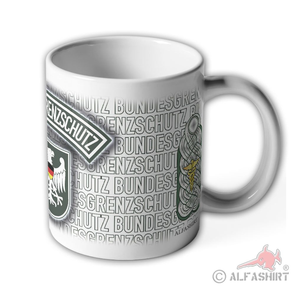 Tasse Regierungsamtmann BGS Bundesgrenzschutz Wappen Abzeichen Andenken #23736