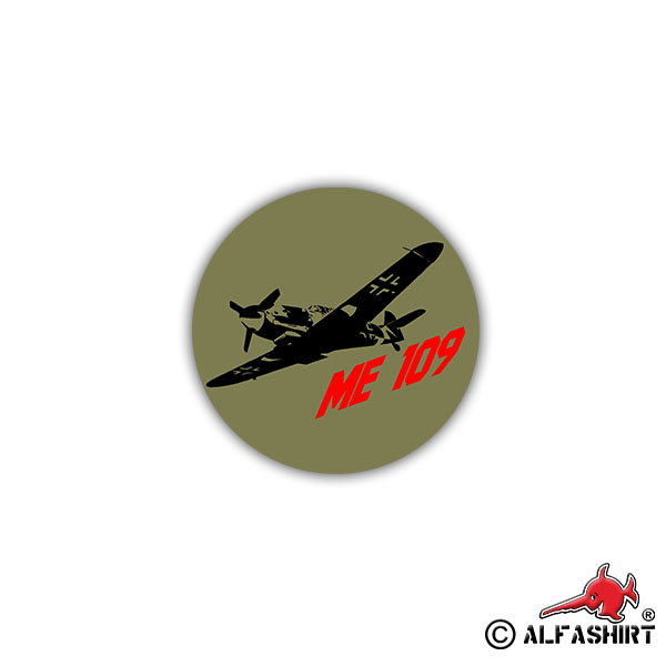 Sticker Me Bf 109 Luftwaffe fighter low wing 7x7cm A1685