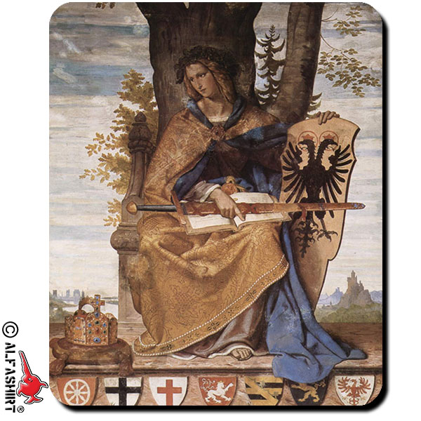 Germania bekrönt Eichenlaub Romantik Reichskrone Göttin Germanen Mauspad #16207