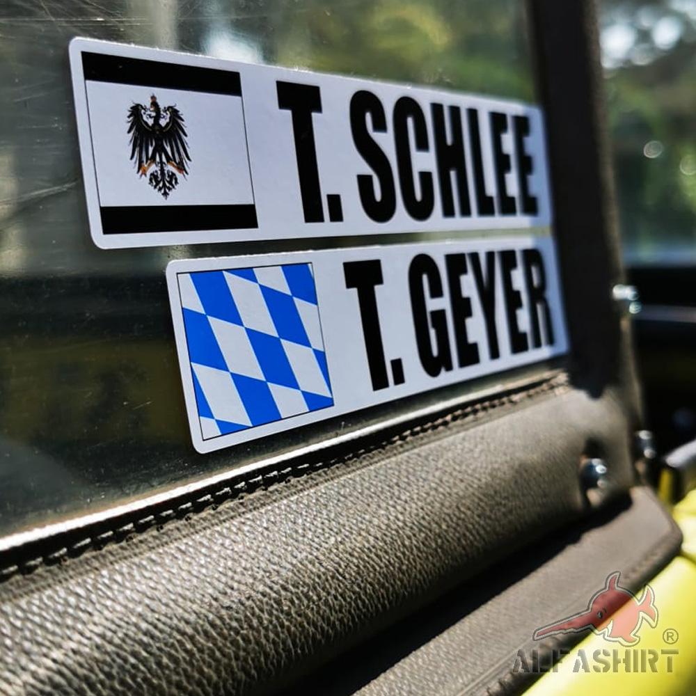 Ralley Aufkleber Name Flagge personalisierbar Deutschland Racing 3x20cm#A6025