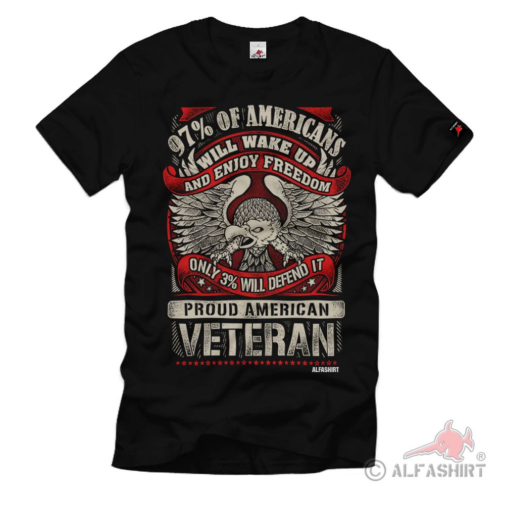 23 Veteran 97% Of American Freiheit Soldat Nation Amerikaner T-Shirt#32376