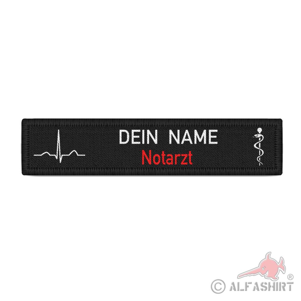 Notarzt QRS Komplex Patch Feuerwehr Rettungsdienst personalisierbar #38954