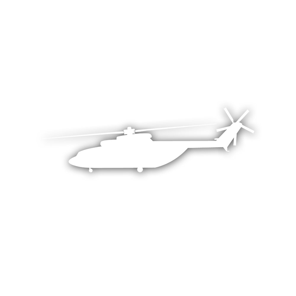 Mil Mi-26 Outline White Transport Helicopter Line Sticker 15x4.5cm # A5541