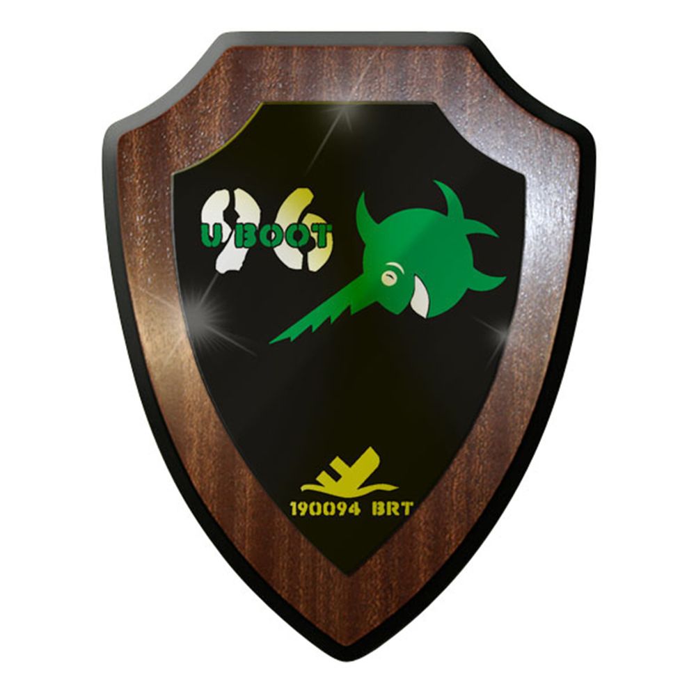 Wappenschild - U-Boot 96 Unterseeboot grüner Schwertfisch BRT Besatzung #8812 