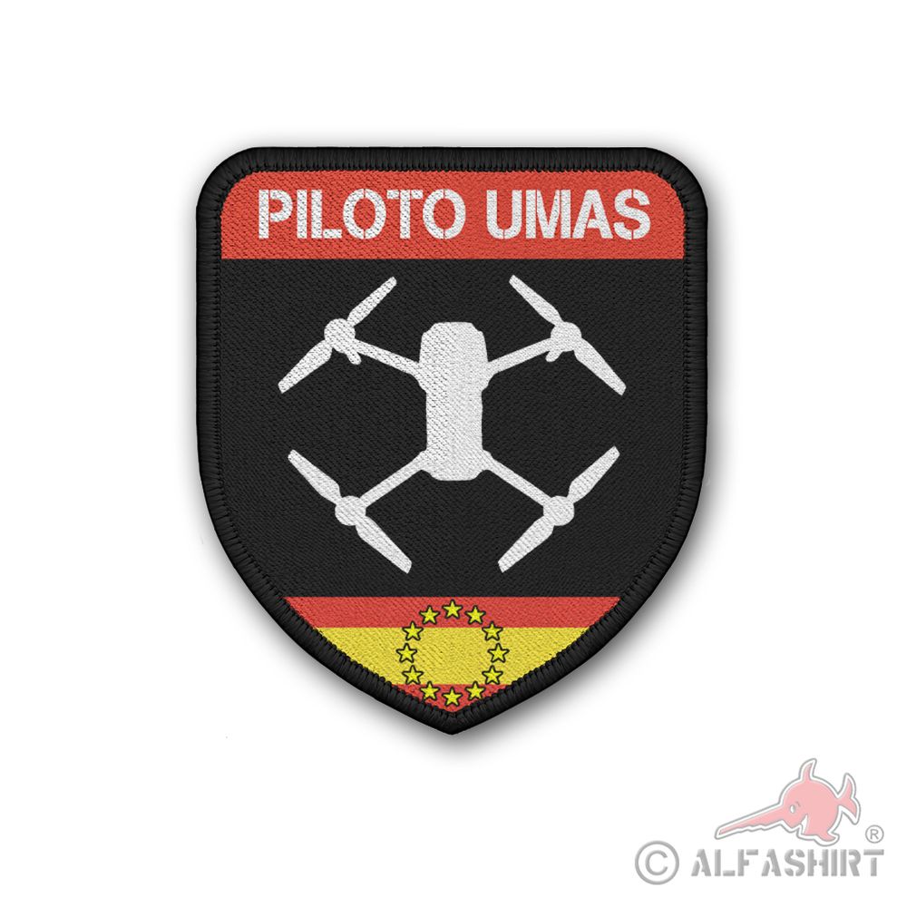 Patch Spanien Drone Pilot Drohne Kamera Aufnäher Europa EU 75 x 65 mm #43687