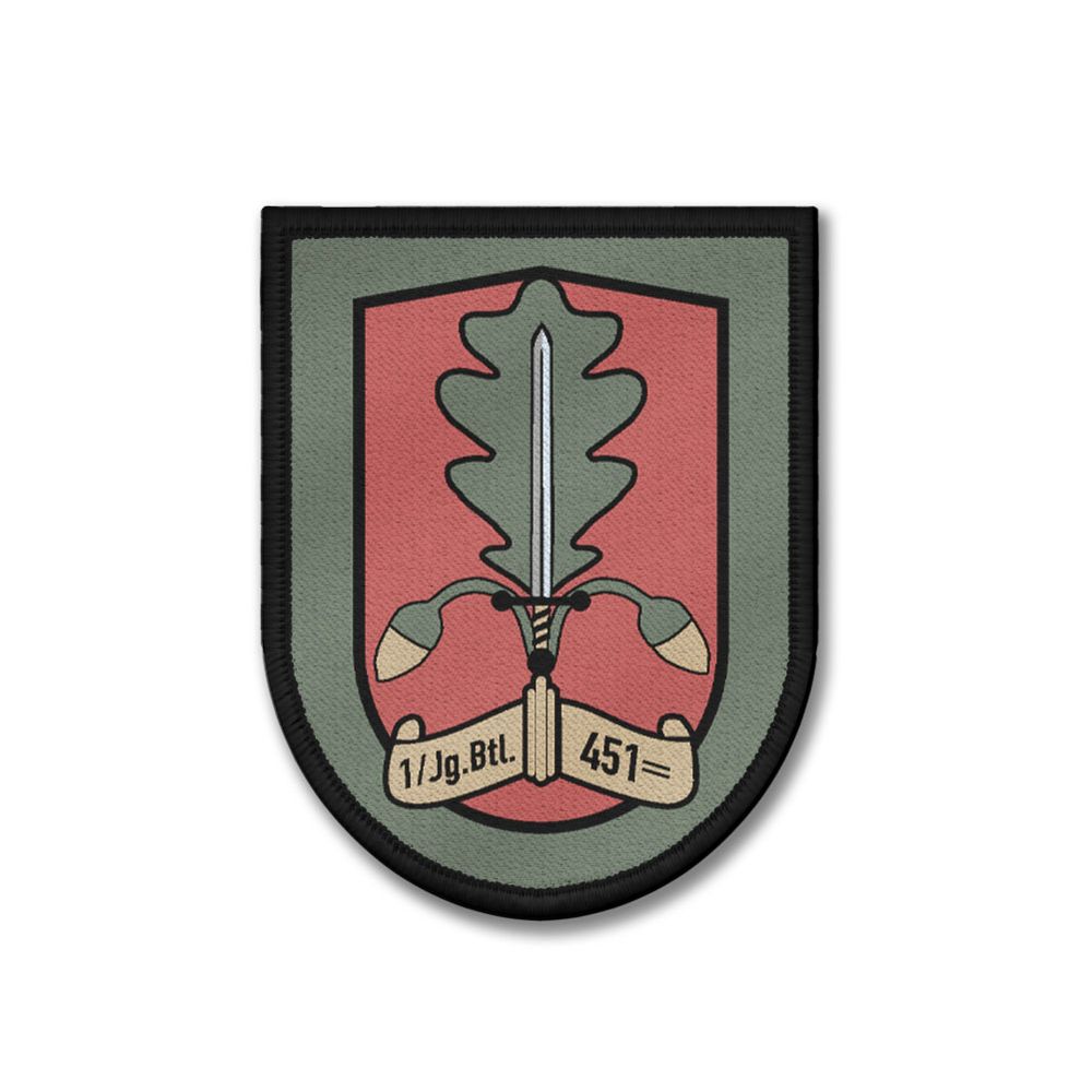 Patch 9x7cm 1. Kompanie JgBtl Jägerbataillon 451 Jägertruppe Eichenlaub #47745