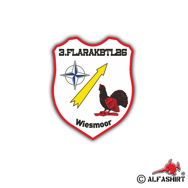 Sticker 3 FlaRakBtl 26 Bundeswehr Germany Air Defense 7x5cm A1864