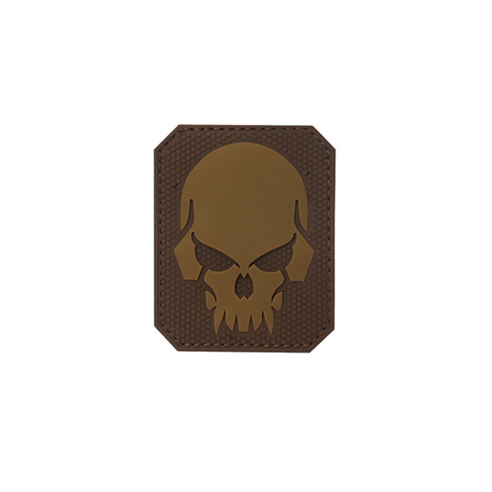 3D Rubber Piraten Skull Patch Braun Krieger Airsoft Softair 7 x 6 cm#26922