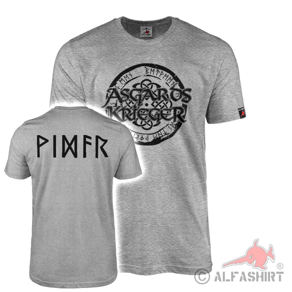 T-Shirt Asgards Warrior Rune Circle Vidar Silent Ase Viking #42764