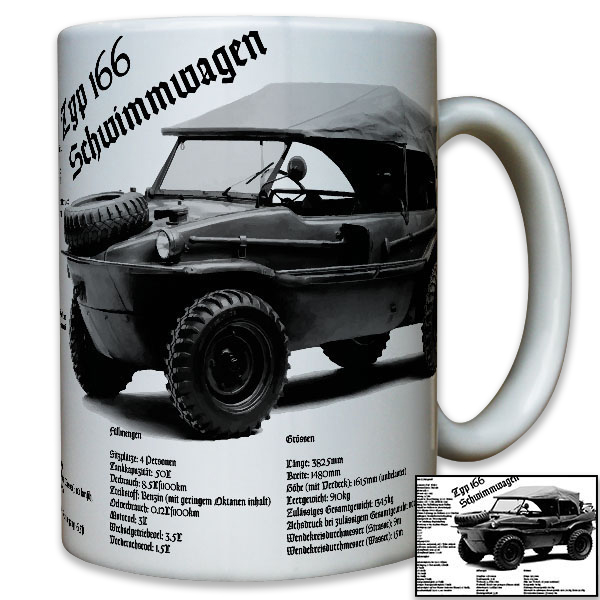 Typ 166 Schwimmwagen Fahrzeug KfZ Kübelwagen WK 2 Oldtimer Militär  Tasse #9141