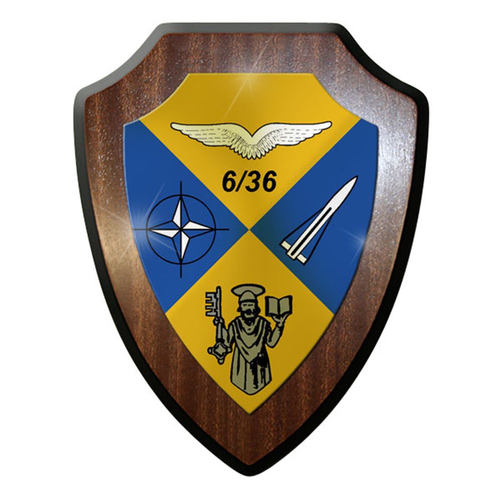 Wappenschild / Wandschild - 6 FlaRak Batterie 36 Flugabwehr Bw Emblem #12273