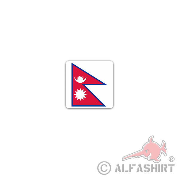 Sticker Federal Republic of Nepal Flag Binnenland Nepali 7x7cm A3118