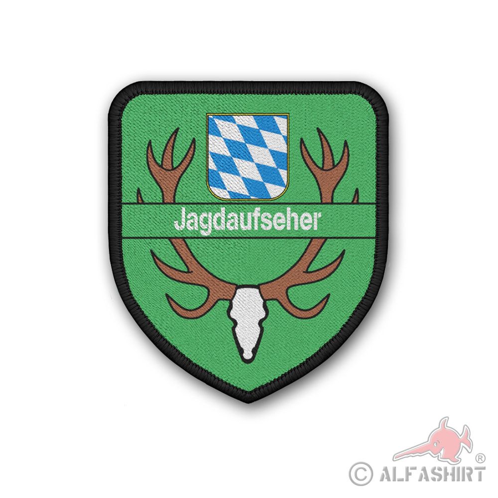 Patch Jagdaufseher Bayern Raute Blau Weiß Hirsch Geweih Jagd Jäger Wild #42678