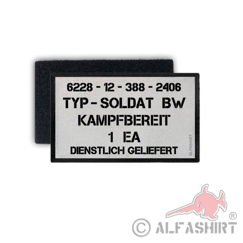 Soldat Dienstlich Geliefert BW Versorgungsnummer 1EA Patch 7,5x4,5cm #31815