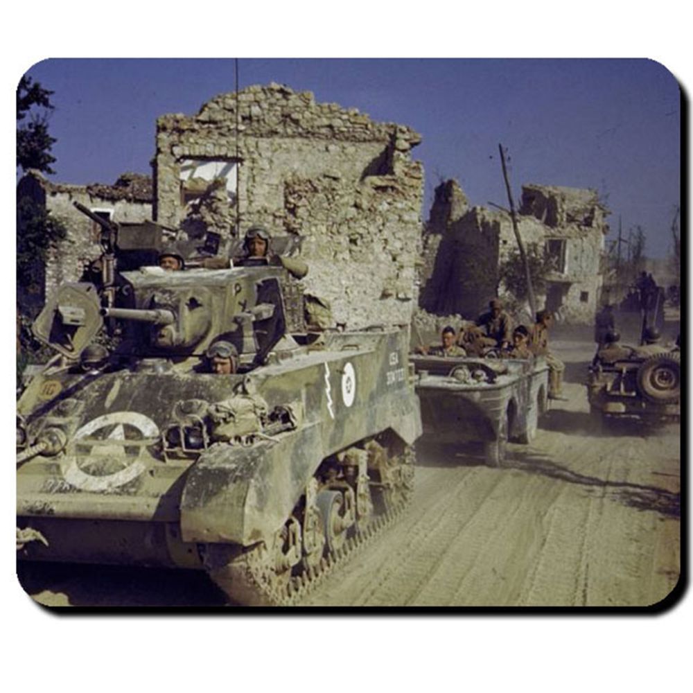 US Army WW2 Europe Amerika Wk Panzer Stuart Schwimmwagen - Mauspad PC #7947