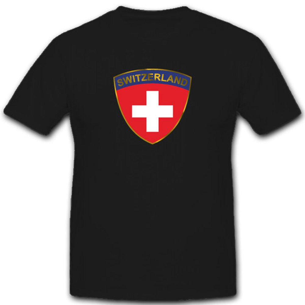 Schweizer Armee Einheit Ärmelabzeichen Flagge Fahne- T Shirt #3701