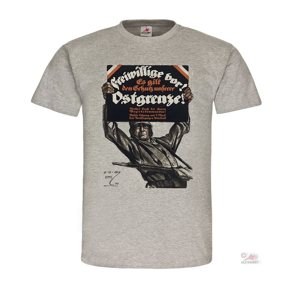 Ostgrenze Freiwillige Schutz Korps 1919 Schlesien Plakat deutsch T-Shirt #20220