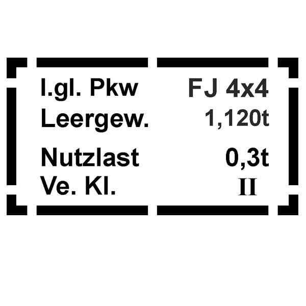 Aufkleber Typenschild Militär passend für Suzuki Jimny 20x10cm#A4696