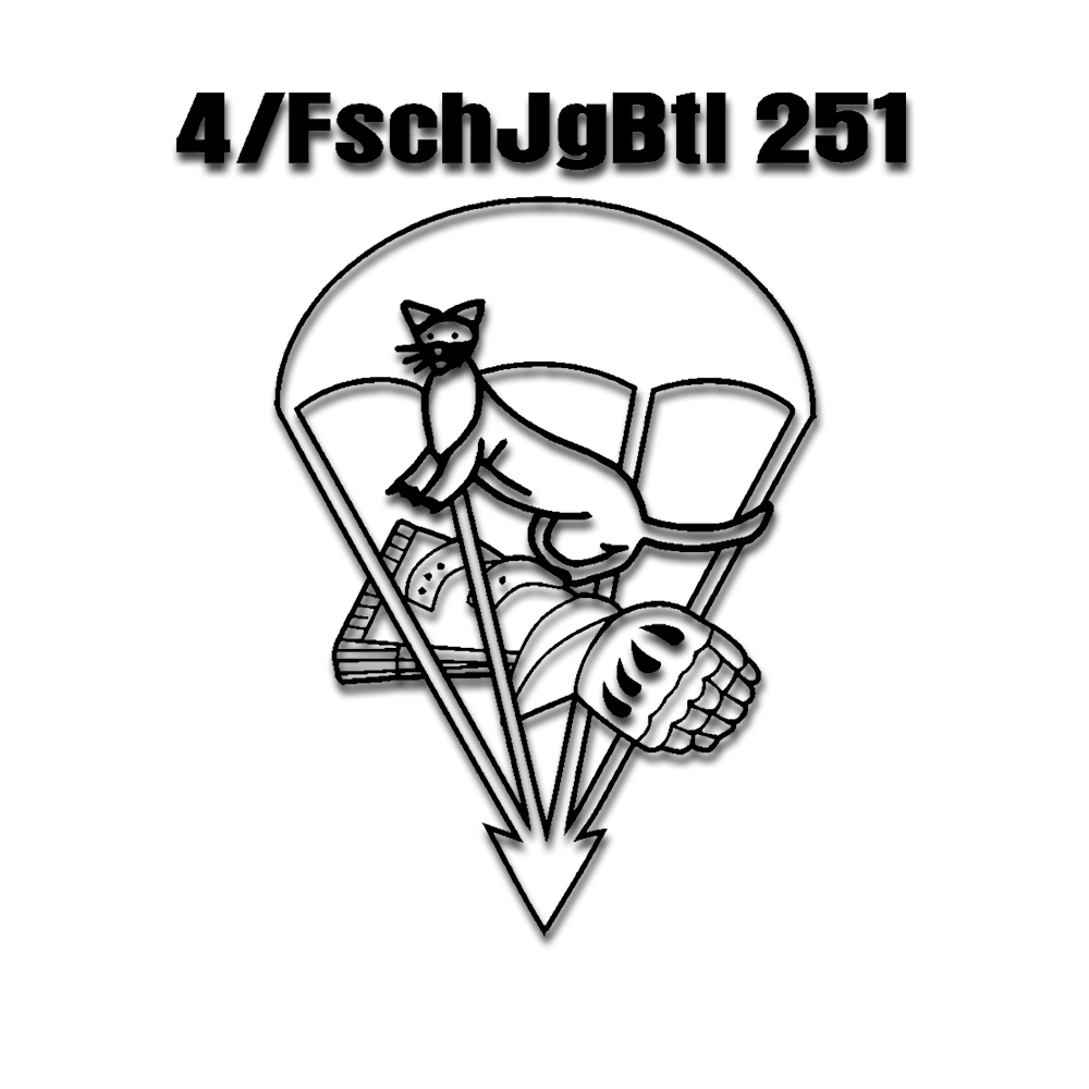4 FschJgBtl 251 Black Forest Brigade Sticker Sticker Fallschrim 7x6cm # A5042