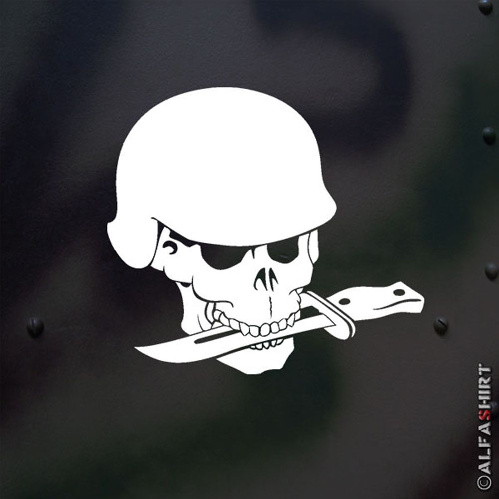 Aufkleber/Sticker Army Skull mit Messer Bundeswehr Militär PKW 15x14cm #A527