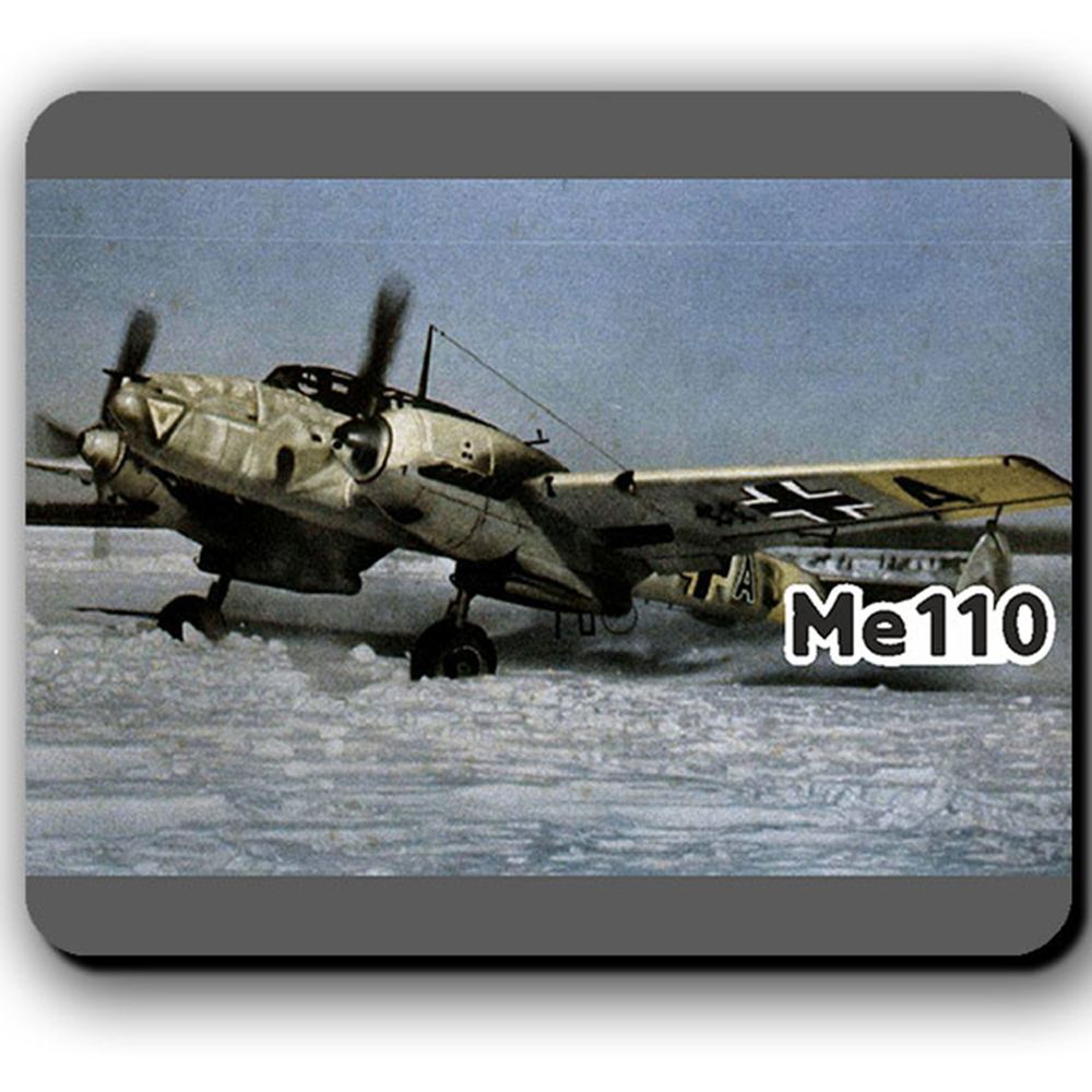 Me110 im Winter Luftwaffe Zerstörer Flugzeug Wintertarn Bild - Mousepad #13782