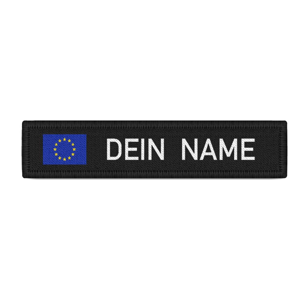 Dienst EU Namen-Schild Patch schwarz Europa Union personalisierbar #36118